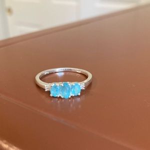 Aquamarine sterling ring